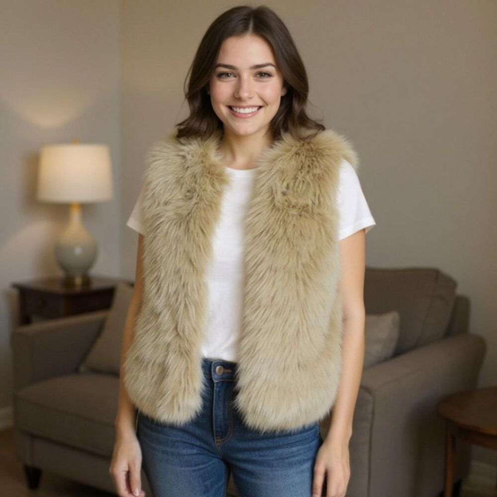 GAP Women's Faux Fur Vest Size XS